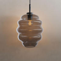 HÄNGELAMPE Echos 1.5m Abhängung Rauch Ø 25cm - Anthrazit, Glas (28/25/28cm) - s.luce