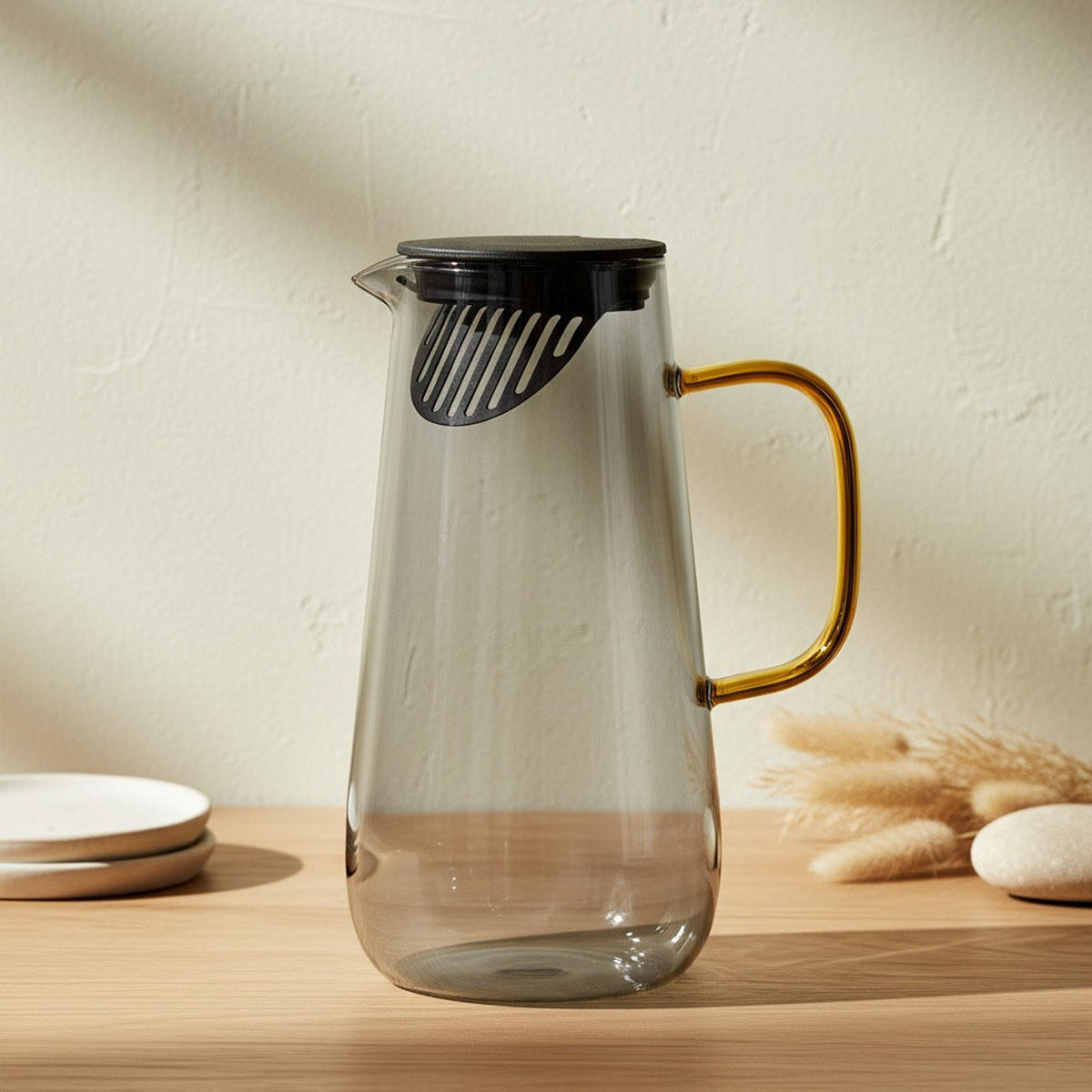 KRUG Peter grau 13/14.5/24.5 cm Glas - Transparent, Glas (1.5L) - Mondex