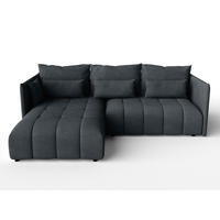 ECKSOFA L Form Gaziante Grau 245/182/83 cm – mit Bettkasten - Schwarz/Grau, Kunststoff/Textil (245/182cm) - AX Living