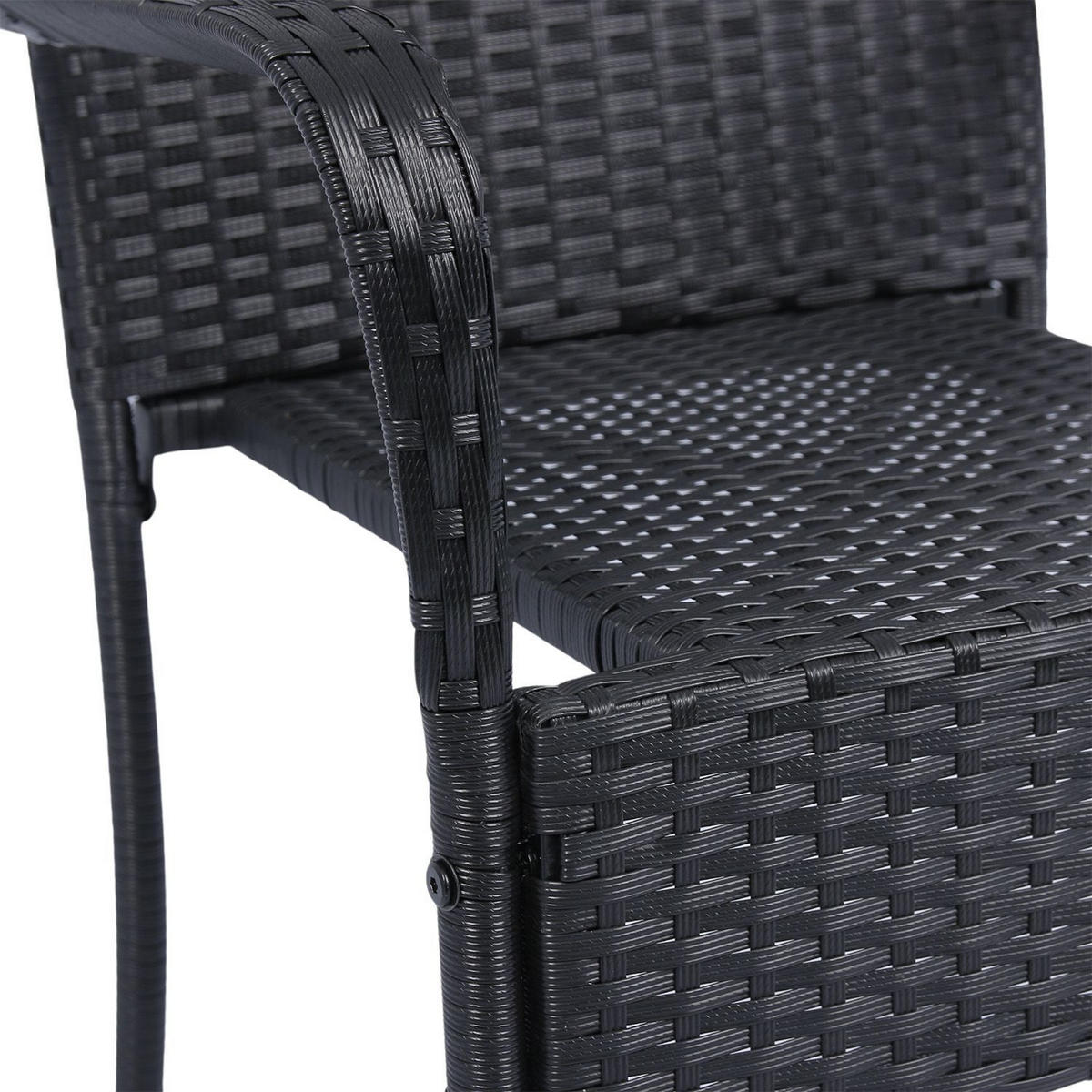 GARTENSTÜHLE Yoro 6er-Set - Schwarz, Kunststoff (50/90/50cm) - Juskys
