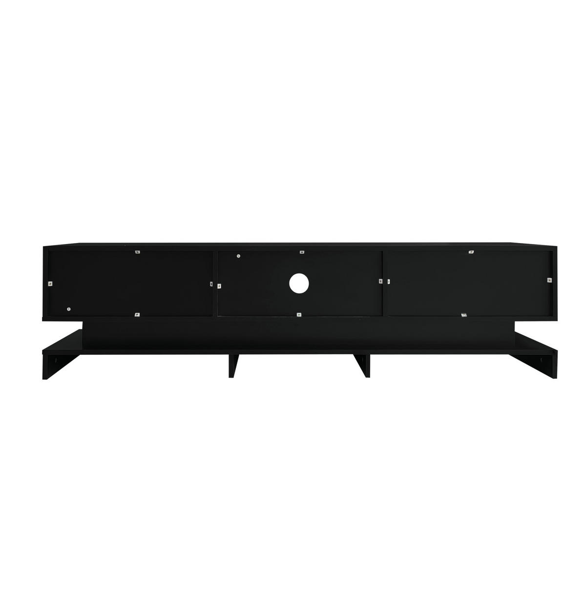 TV-LOWBOARD 160/35/40,5 cm mit 2 Schubladen und LED-Beleuchtung - Schwarz, Holzwerkstoff (160/40.5/35cm) - BEAOK