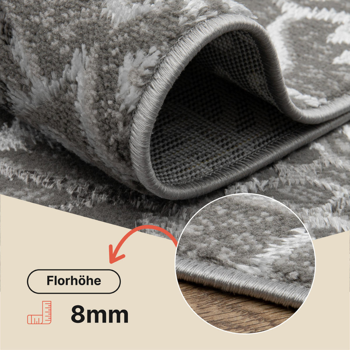 TEPPICH ARES Dunkelgrau 140/200 cm - Dunkelgrau, Textil (140/200cm) - Tapiso