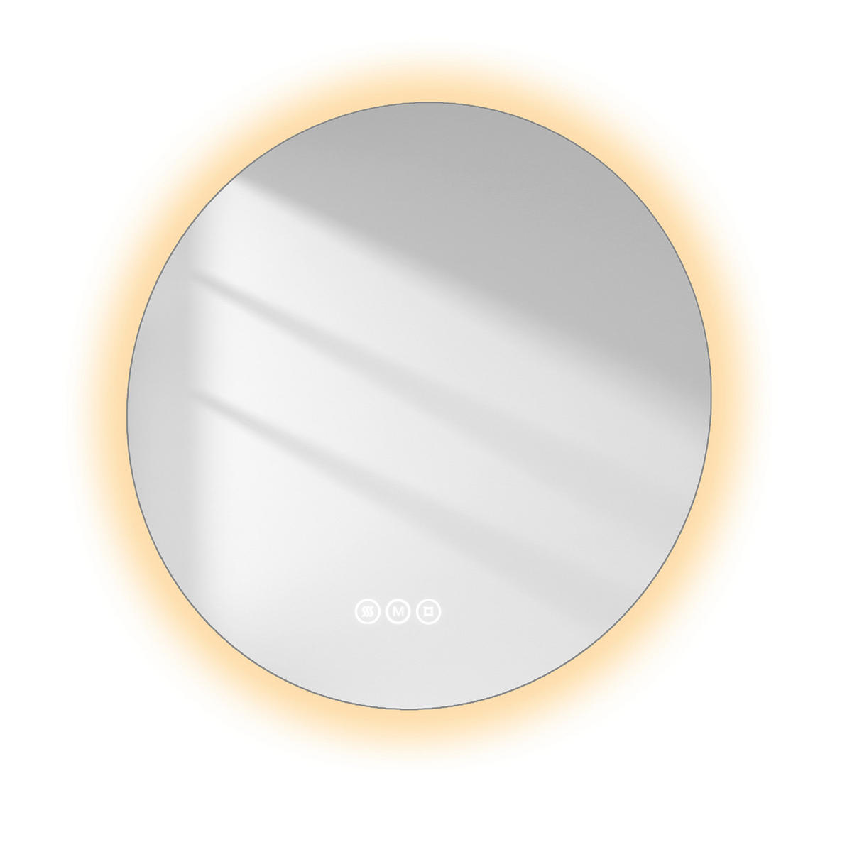 BADSPIEGEL rund mit Beleuchtung rahmenlos Ø70 cm - Weiß, Glas (70/3.5/70cm) - EMKE
