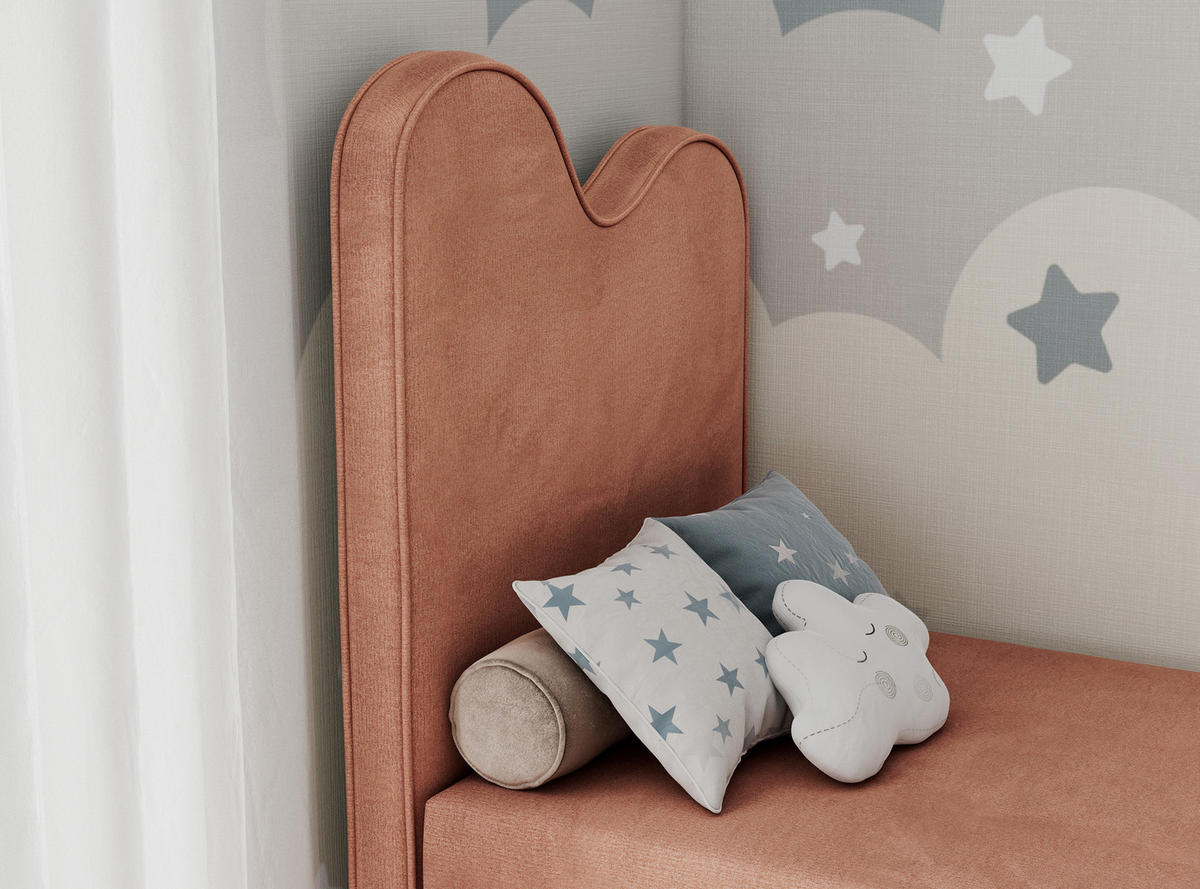 BOXBETT FLOW 90/180 Hellrosa Velvet hydrophob - H3 - Hellrosa, Holz/Textil (90/180cm) - MKS
