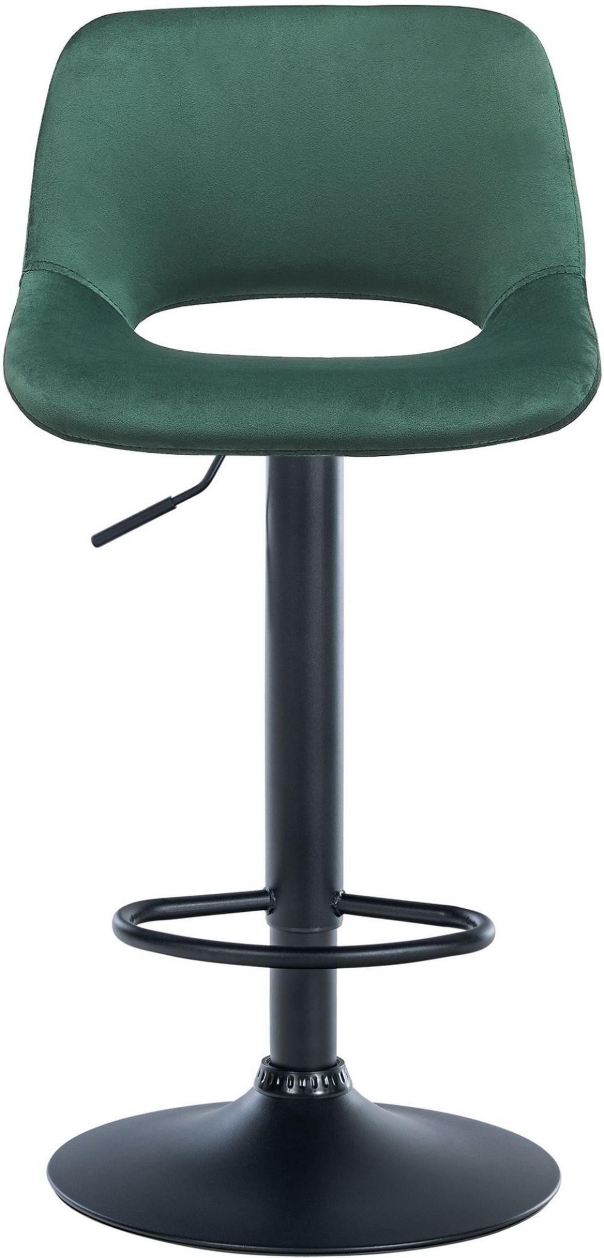 BARHOCKER 2er Set Samt grün - Schwarz/Grün, Textil/Metall (42/86/46cm) - CLP