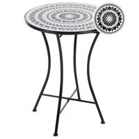 BISTROBORD 60/60 cm metall svart/vitt Comiso - Svart, Metall (60/60/75cm) - Beliani