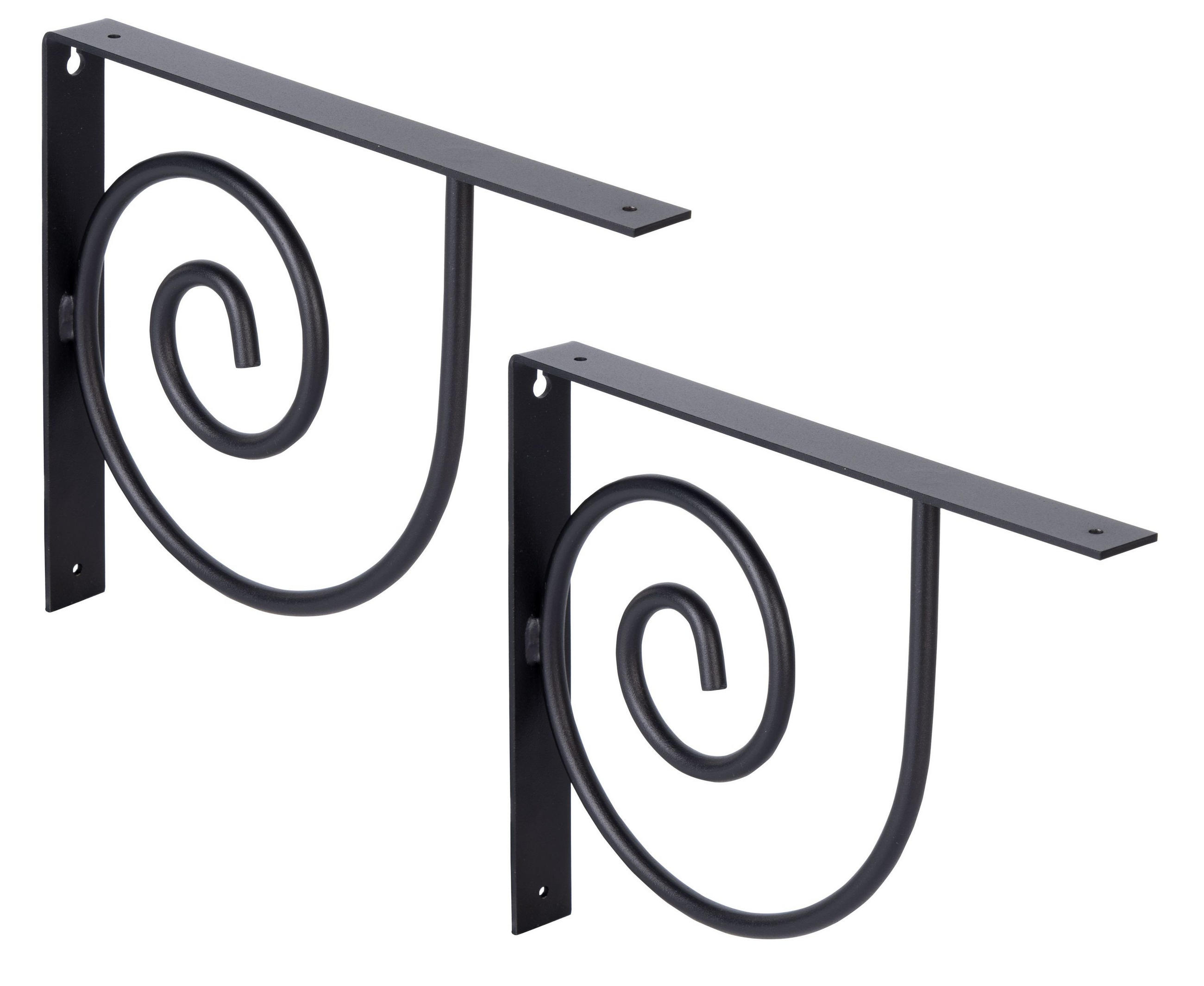 REGALTRÄGER als 2er Set Vicky, Stahl, 250 x 305 mm - Schwarz, Metall (3/25/30.5cm) - Alberts