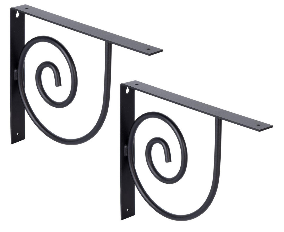 REGALTRÄGER als 2er Set Vicky, Stahl, 250 x 305 mm - Schwarz, Metall (3/25/30.5cm) - Alberts
