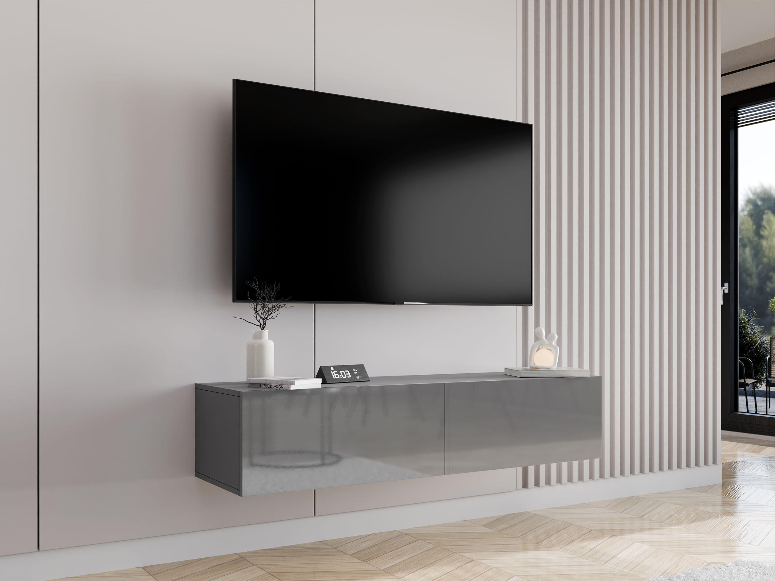 TV-LOWBOARD Vigo 140 - Grau, Holzwerkstoff (140/30/40cm) - MIRJAN24