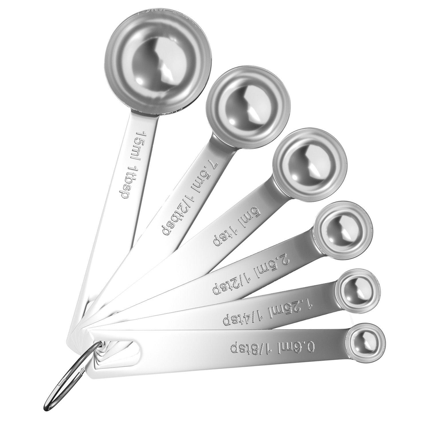 MESSLÖFFEL SET (6-tlg.) - Silberfarben, Metall (0.015L) - Intirilife