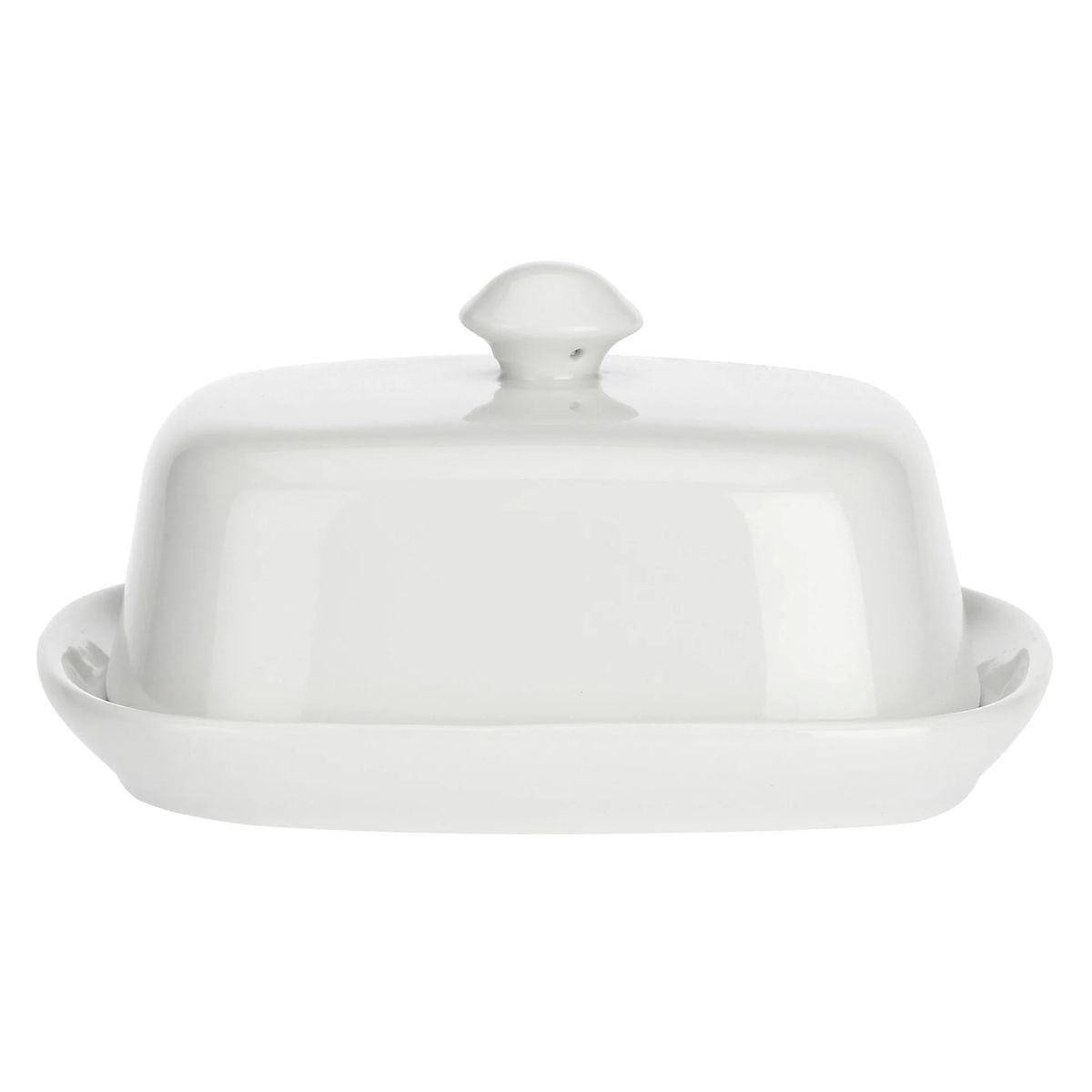 BUTTERDOSE 14 x 11 cm - Weiß, Keramik (11/8/14cm) - La Porcellana Bianca