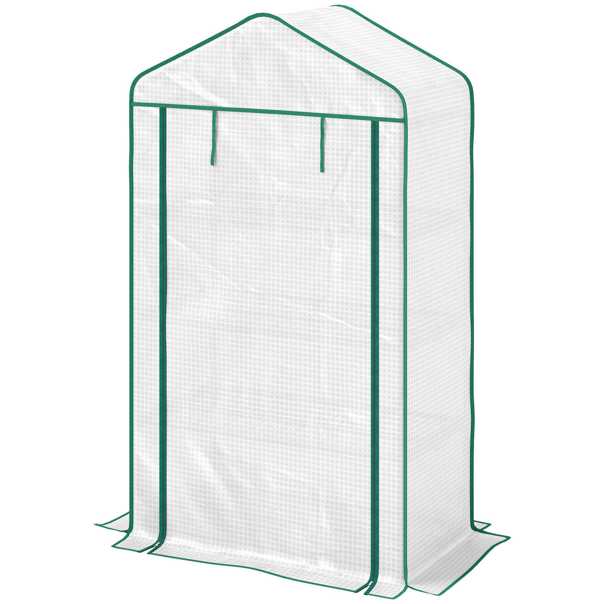 GEWÄCHSHAUS DE-12015 4 Etagen & Rolltür Weiß - Weiß, Kunststoff (49/160/90cm) - ComfortXL