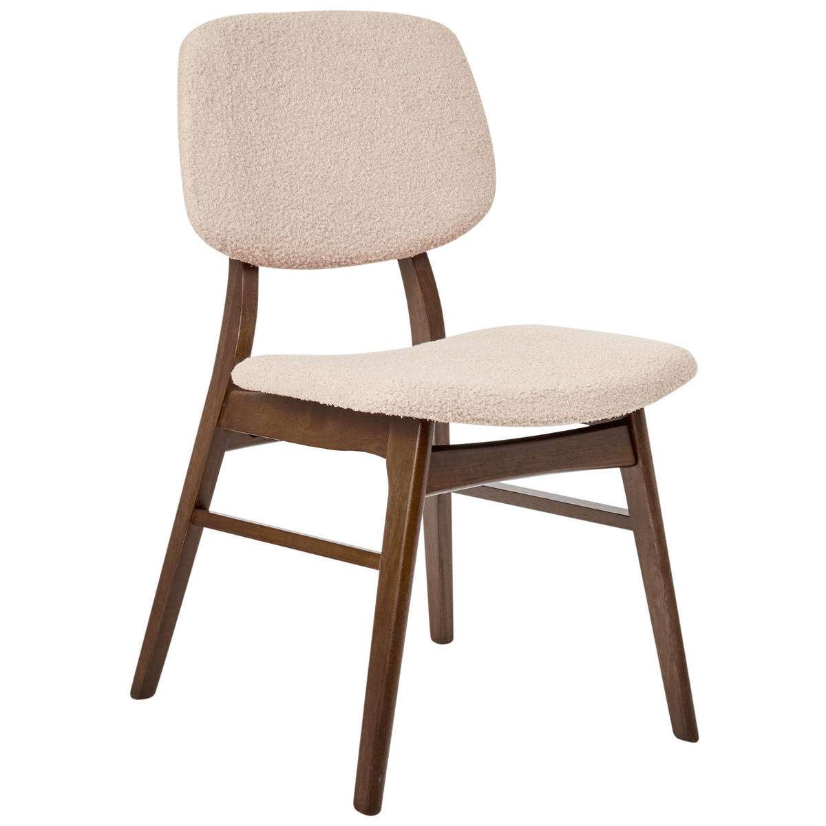 ESSZIMMERSTUHL 2er-Set Dunkelbraun/Beige Elaine - Beige/Braun, Textil (48/81/54cm) - Beliani