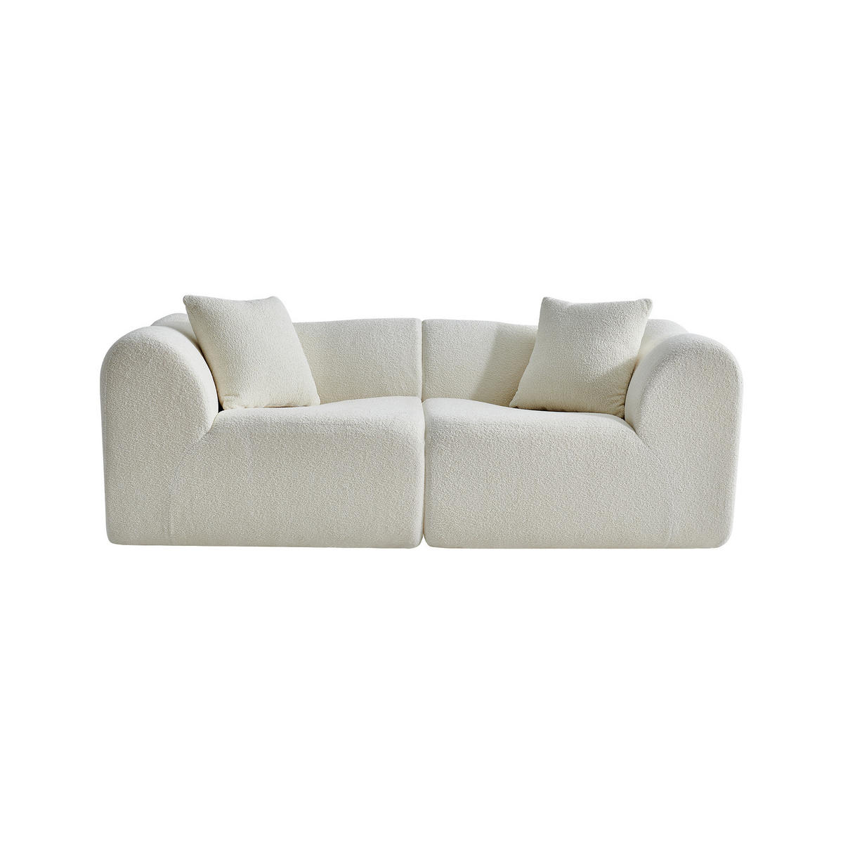 2-SITZER Sofa Samt mit 2 Kissen 193/87/67 cm Beige - Beige, Textil (87/67/193cm) - Redom