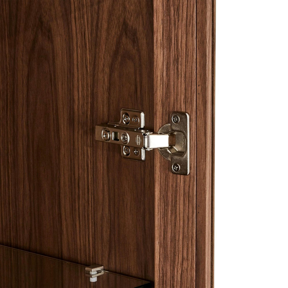 VITRINE Amerikanisches Walnussfurnier - Schwarz/Braun, Holz/Metall (110/190/45cm) - Furnhouse
