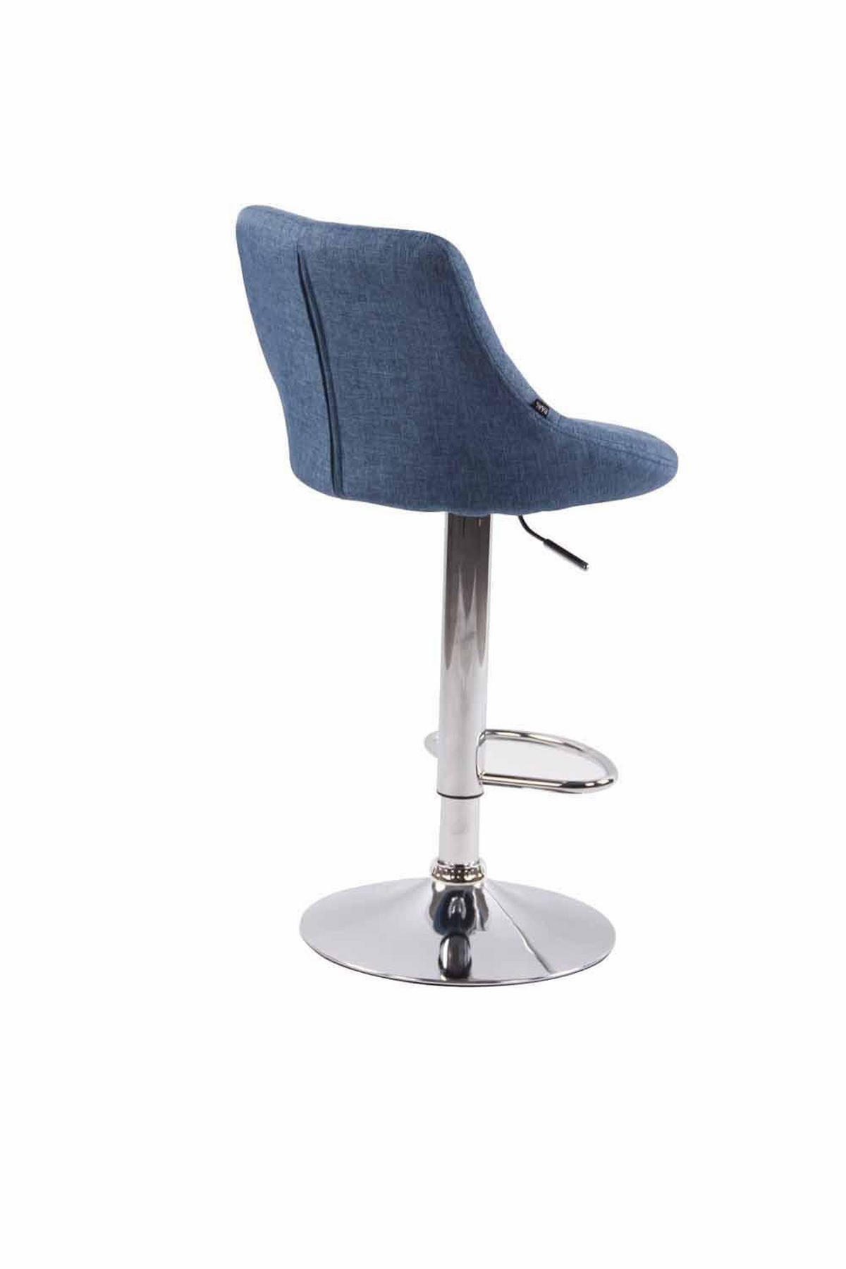 BARHOCKER 2er Set Stoff blau - Chromfarben/Blau, Textil/Metall (46/83/49cm) - CLP