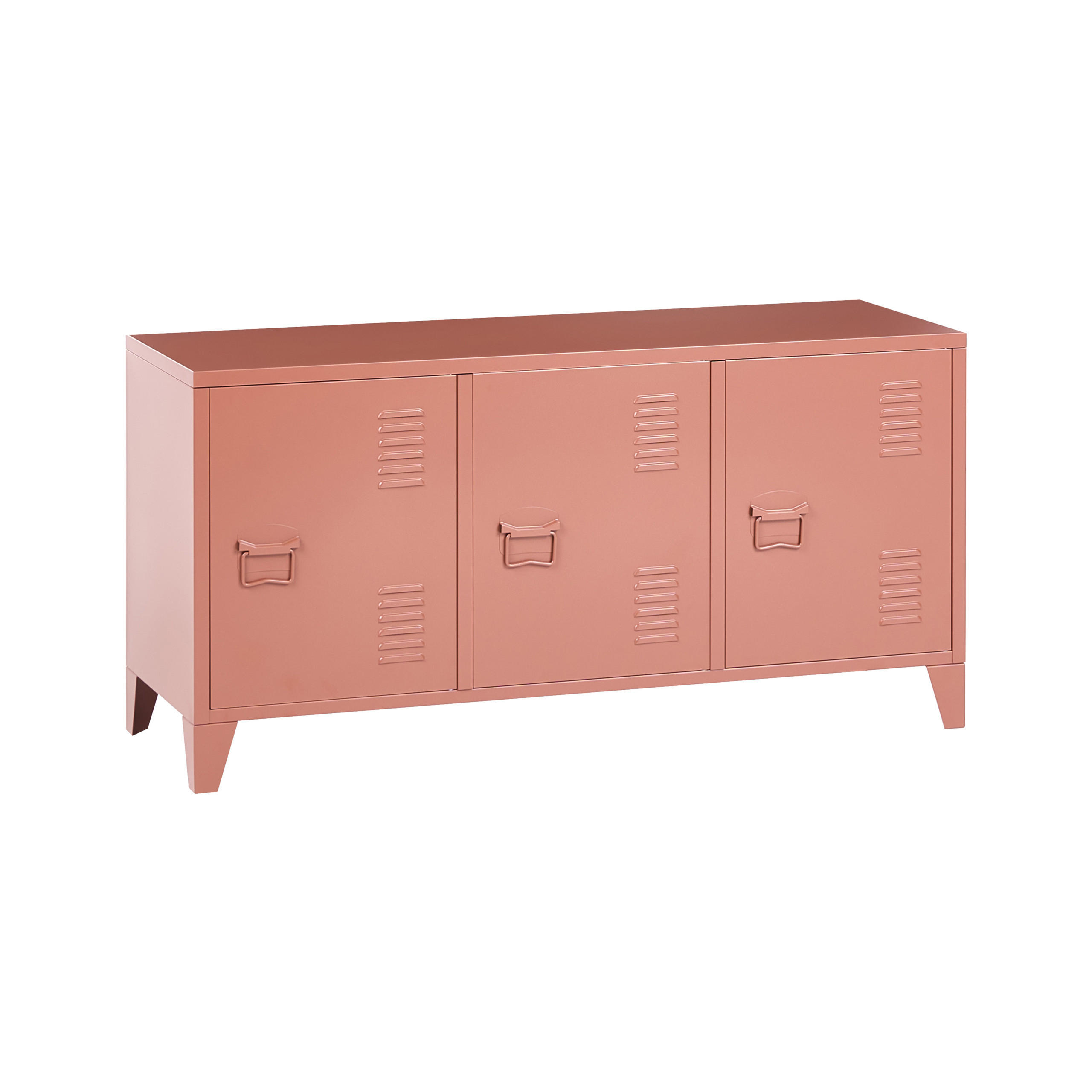 BÜROSCHRANK Metall Goldbraun Cardiff - Goldfarben/Braun, Metall (120/60/40cm) - Beliani