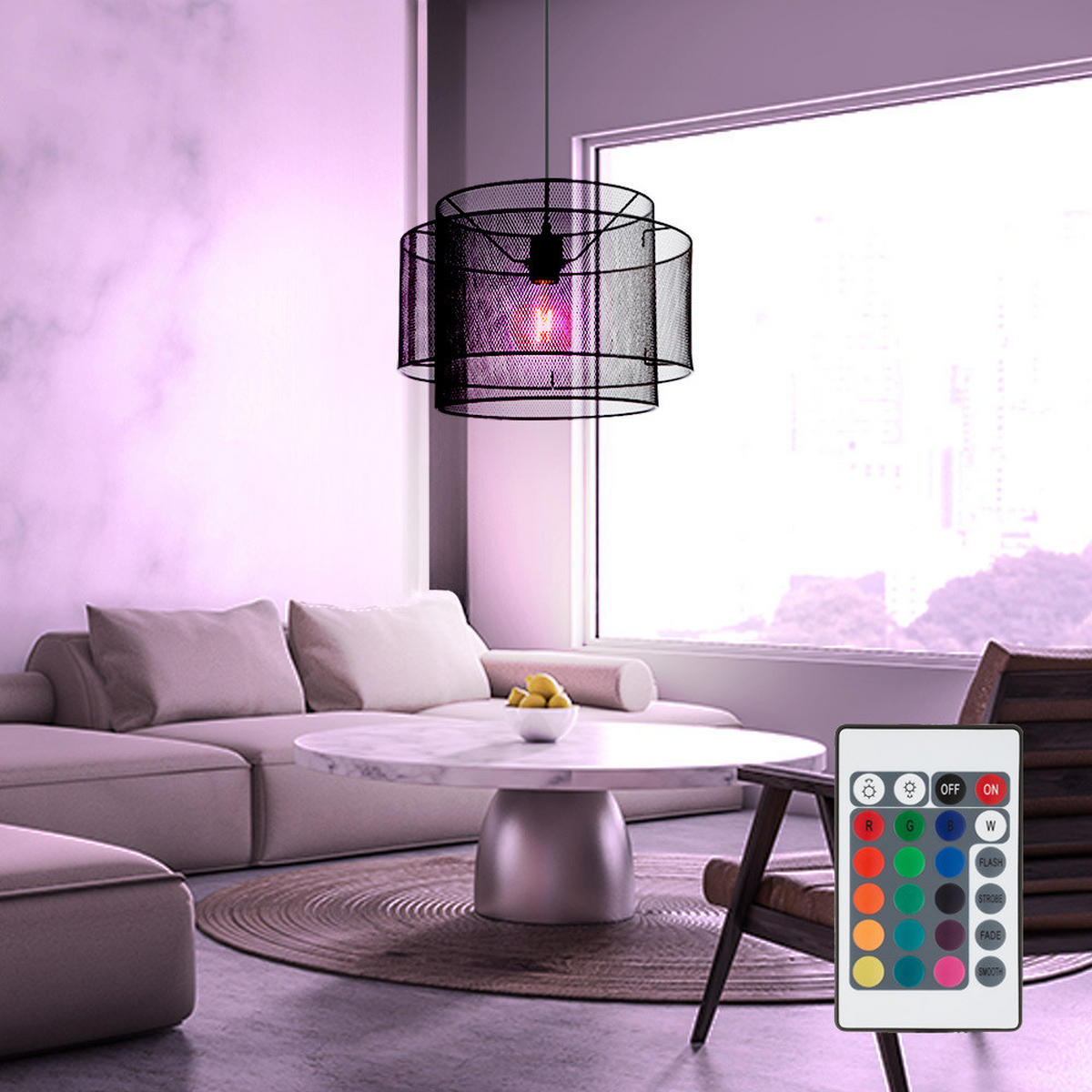 LED HÄNGELEUCHTE Metall Schwarz - Schwarz, Metall (40/40/120cm) - Globo Lighting