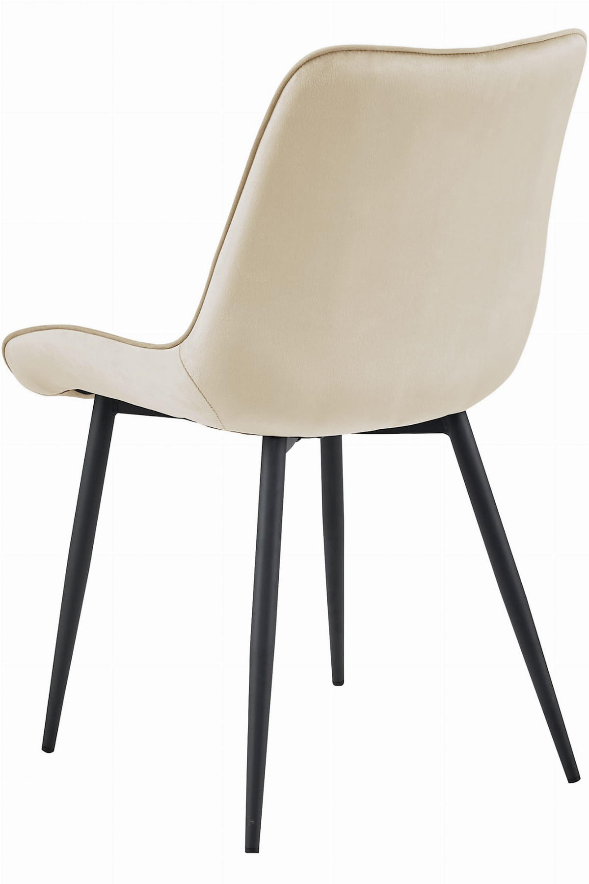 STUHL BARDI 4-er Set, Beige, Schwarz, mit Samtstoff gepolstert - Hellgrau, Textil/Metall (54/84/61cm) - Komodee