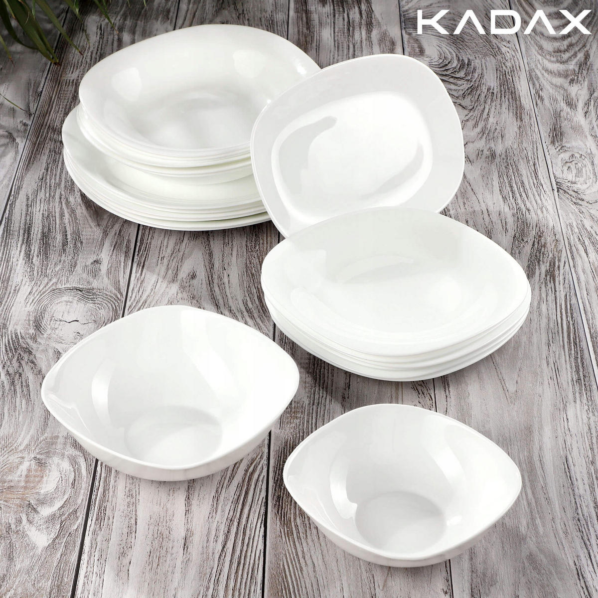 KADAX Tiefer Speiseteller 23cm Weiß 3 Stk - Weiß, Glas (23/3.6/22.3cm) - KADAX