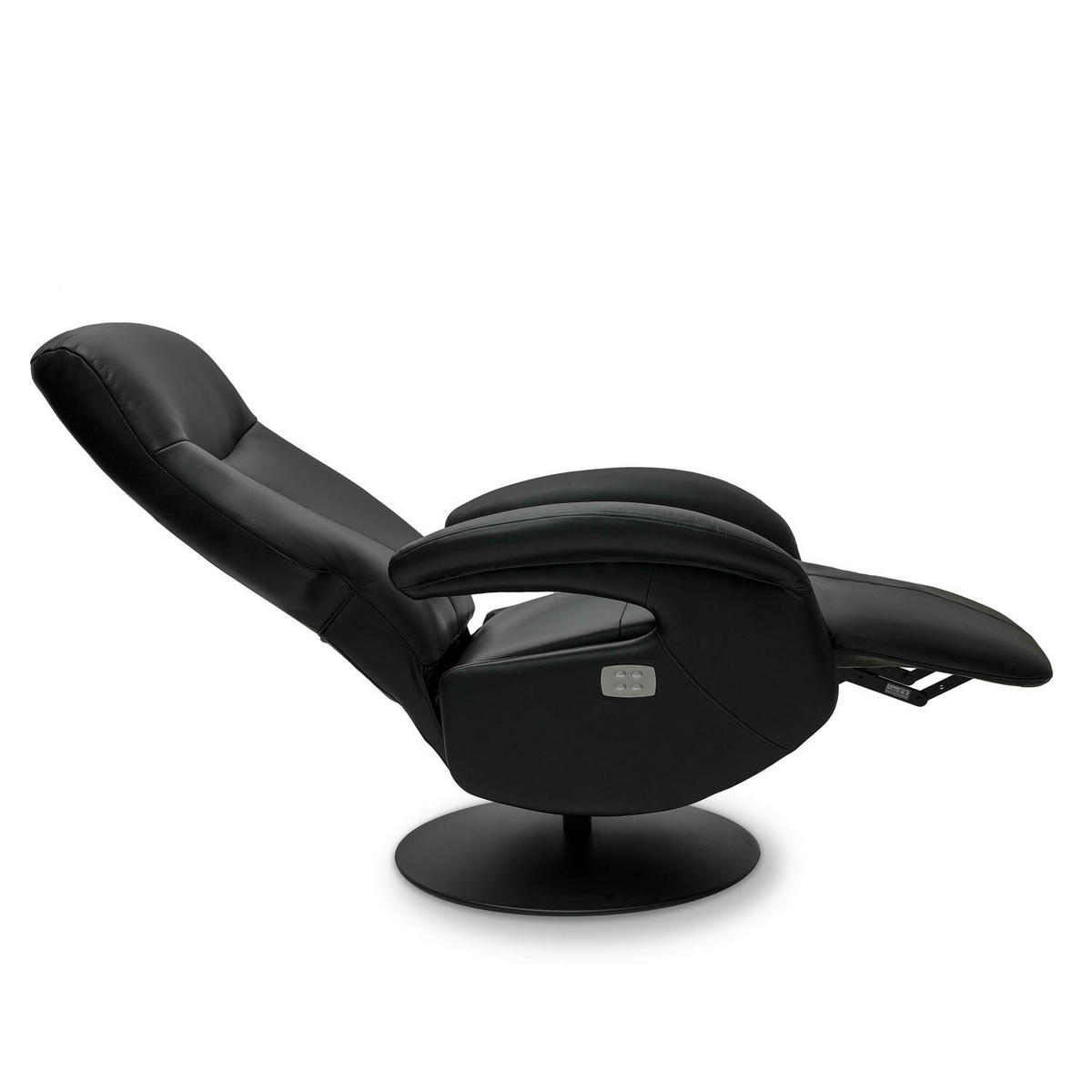 RELAXSESSEL Echtleder Schwarz - Schwarz, Leder/Metall (79/115/85cm) - Furnhouse