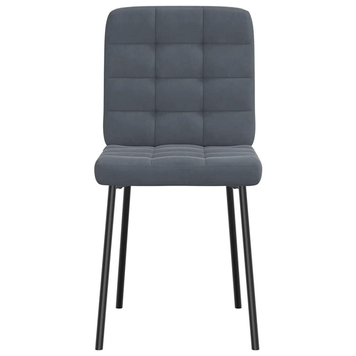 ESSZIMMERSTÜHLE 2 Stk. Dunkelgrau Samt 45*54*83cm - Dunkelgrau, Metall (45/83/54cm) - ZMH