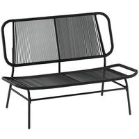 SOFA, 2-Sitzer, Rattan, gewebte Sitzfläche, schwarz - Multicolor, Holzwerkstoff (117/80/67cm) - FORIOUS