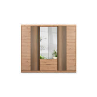 SCHWEBETÜRENSCHRANK AKALI 250/213/60 cm 4-türig mit Spiegel Eiche Artisan - Eiche Artisan, Holzwerkstoff (250/213/60cm) - MASSENO