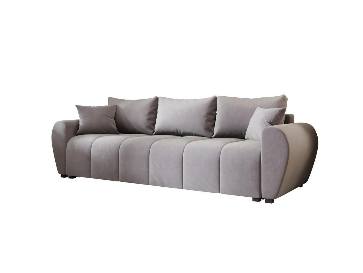 SOFA MOLISA mit Schlaffunktion ITAKA 50 mit Stauraum - Hellgrau, Textil (86/82/246cm) - Bedante