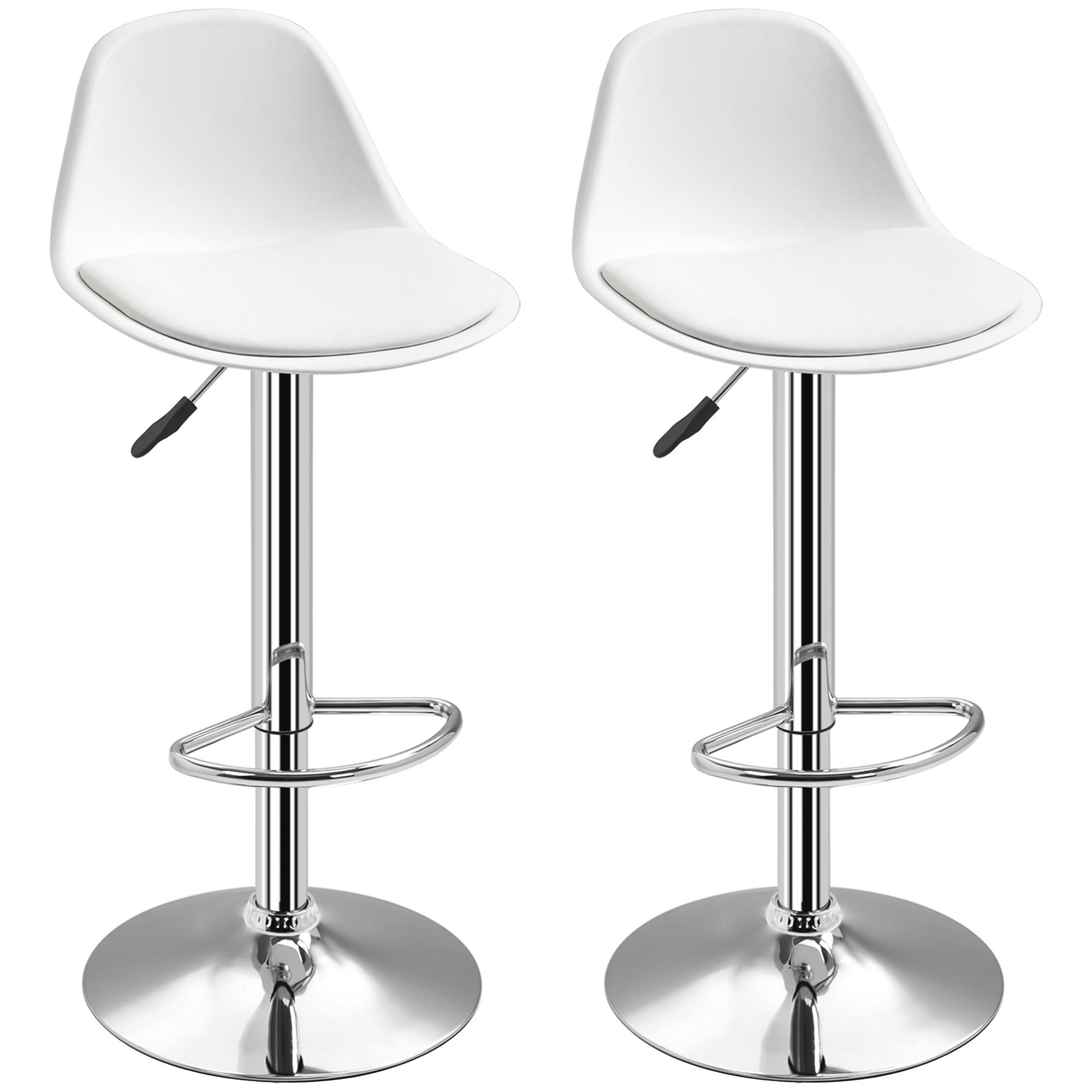 BARHOCKER, Kunstleder, Kunststoff, Weiß - Weiß, Kunststoff (42/104/40cm) - HOMCOM