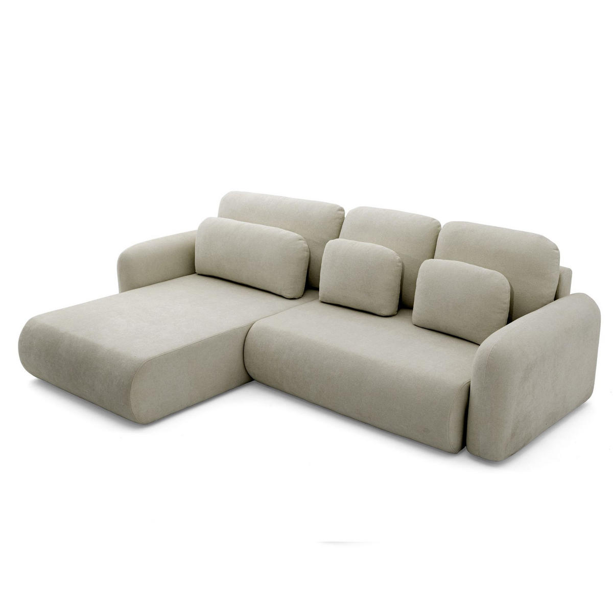 ECKSOFA NEST L Universal mit Schlaffunktion 157x240 Webstoff Olivgrün - Schwarz/Olivgrün, Holz/Textil (280/187cm) - Muffo