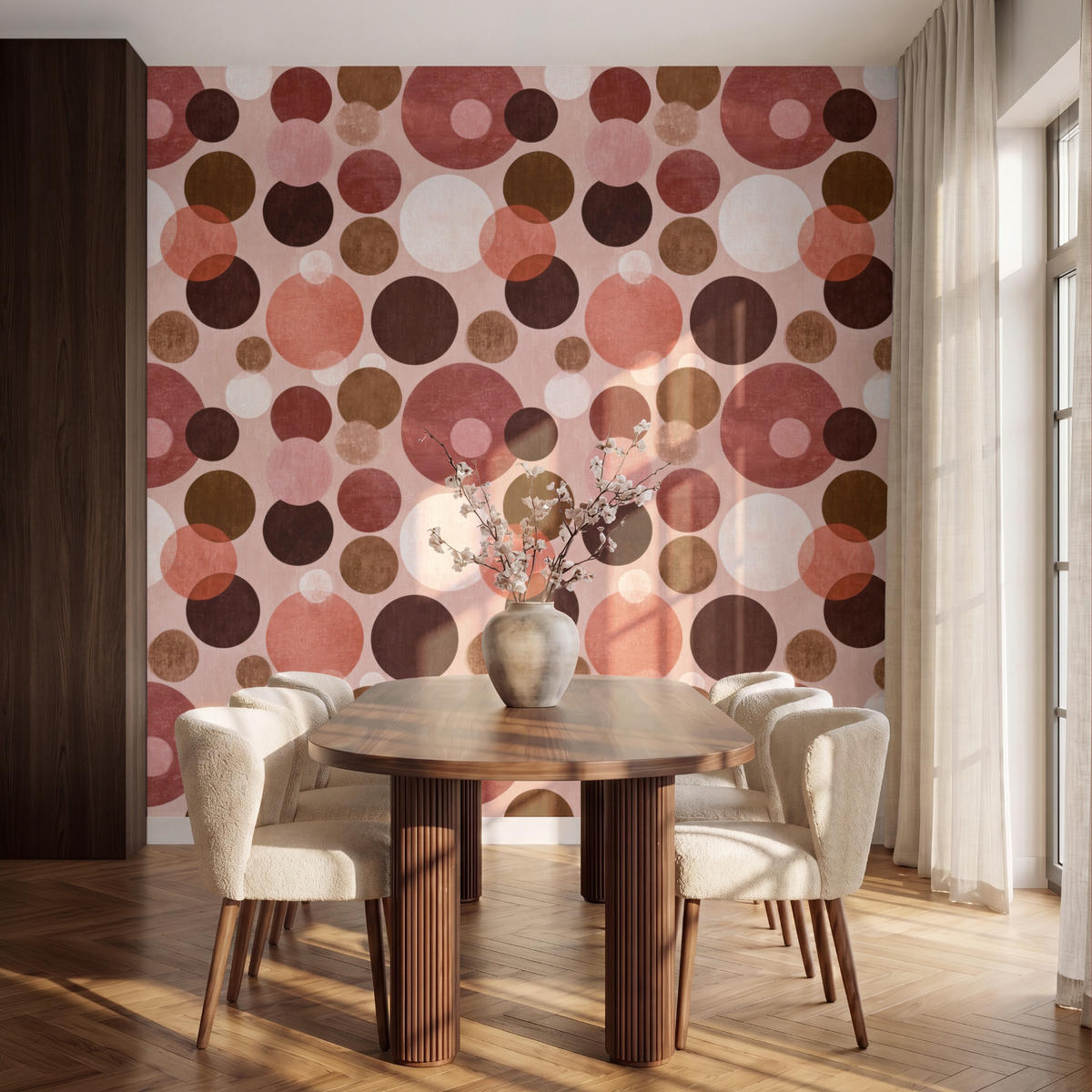 TAPETE - Kreise - Modern - Farbenfroh - 240x240 cm - Multicolor, Papier (240/240cm) - OnlyWow