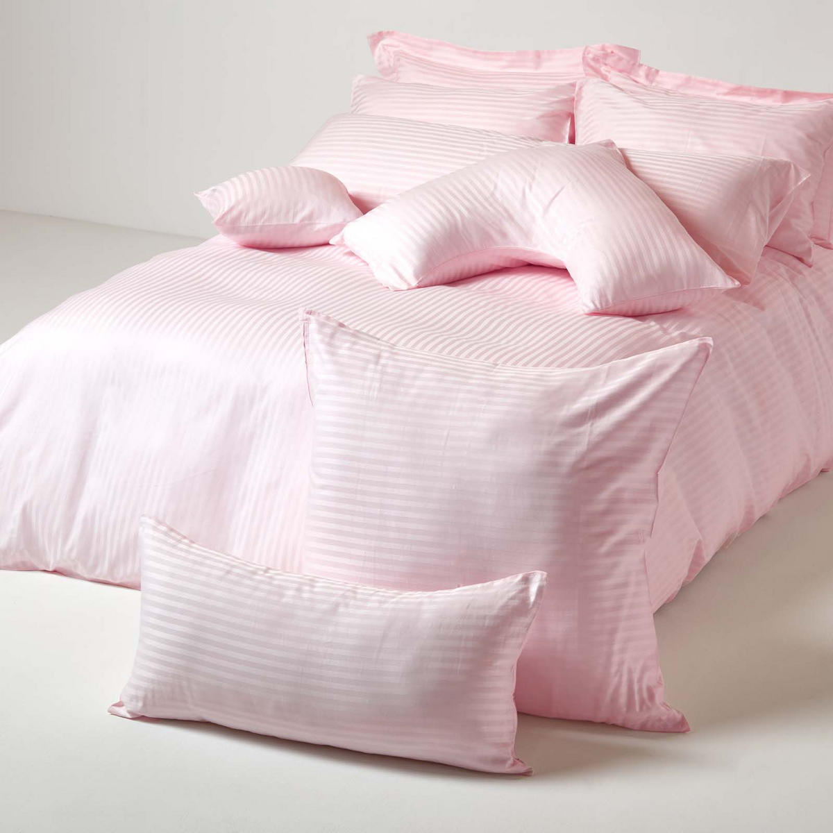 KISSENBEZUG Damast, Ägyptische Baumwolle, Fadendichte 330 - Rosa, Textil (40/40cm) - Homescapes