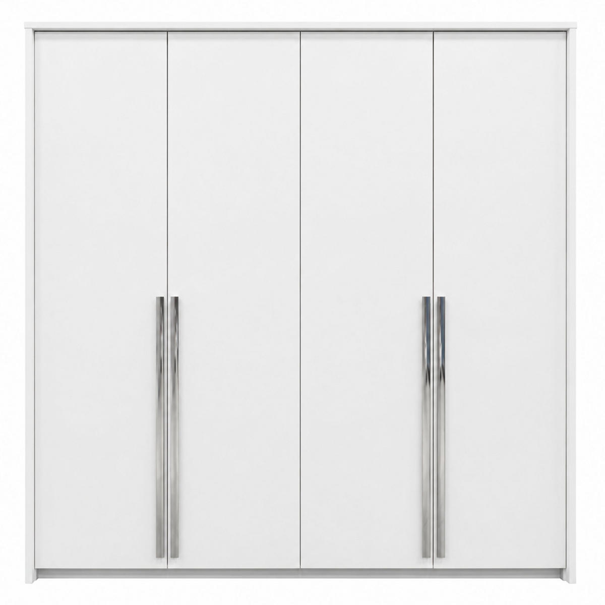 DREHTÜRENSCHRANK Giana mit 4 Türen, 210 cm, Weiß - Weiß, Holzwerkstoff (210/215/64.5cm) - Beautysofa