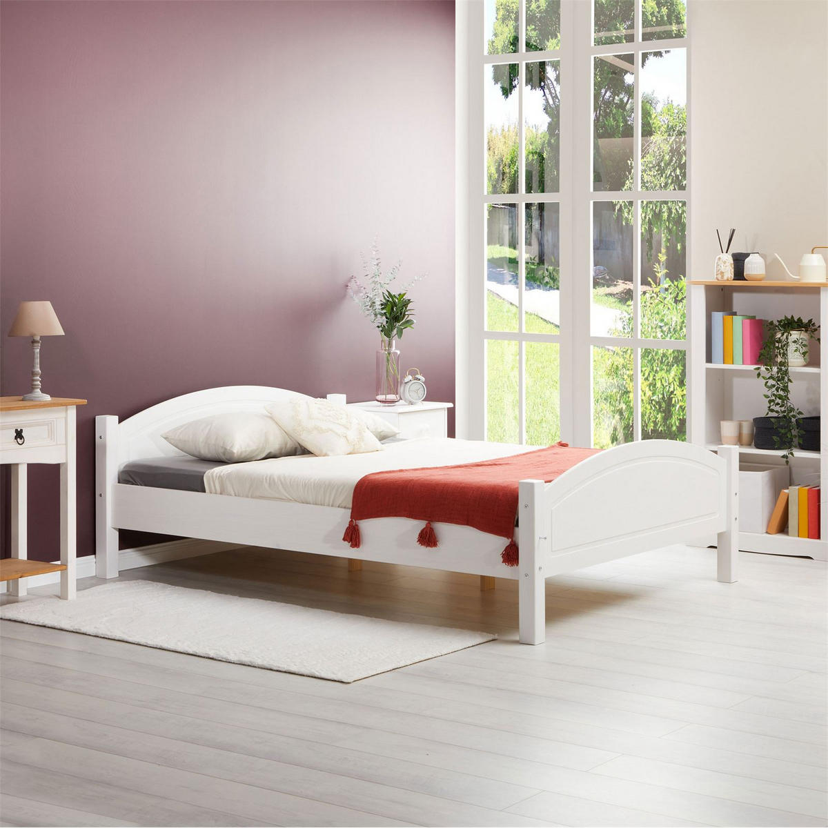 MASSIVHOLZBETT FLIMS 140X190 CM - Weiß, Holz (140/190cm) - IDIMEX