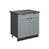 KÜCHENUNTERSCHRANK Fame-Line Hellblau-grau 80 cm, AP Anthrazit - Anthrazit/Blaugrau, Holzwerkstoff (80/82/60cm) - Vicco
