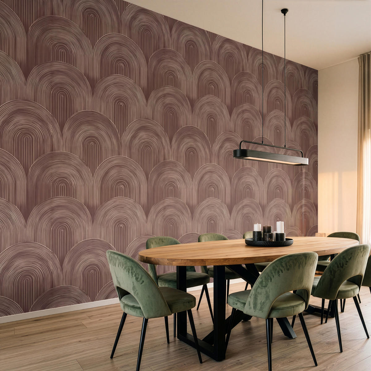 TAPETE - Rhythmic - Aufschlag - Braun - 450x300 cm - Dunkelbraun, Papier (450/300cm) - OnlyWow