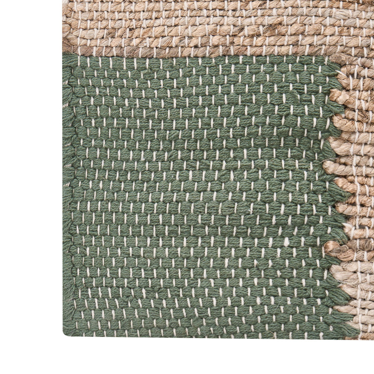 KOBEREC Béžový/Zelený 160/230 cm Juta Amravati - béžová, textil (160/230cm) - Beliani