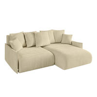 ECKSOFA Ottomane rechts ONESK-L -v1 216x177x72 Beige Velours - Taupe, Holzwerkstoff/Kunststoff (177/216cm) - ALTDECOR