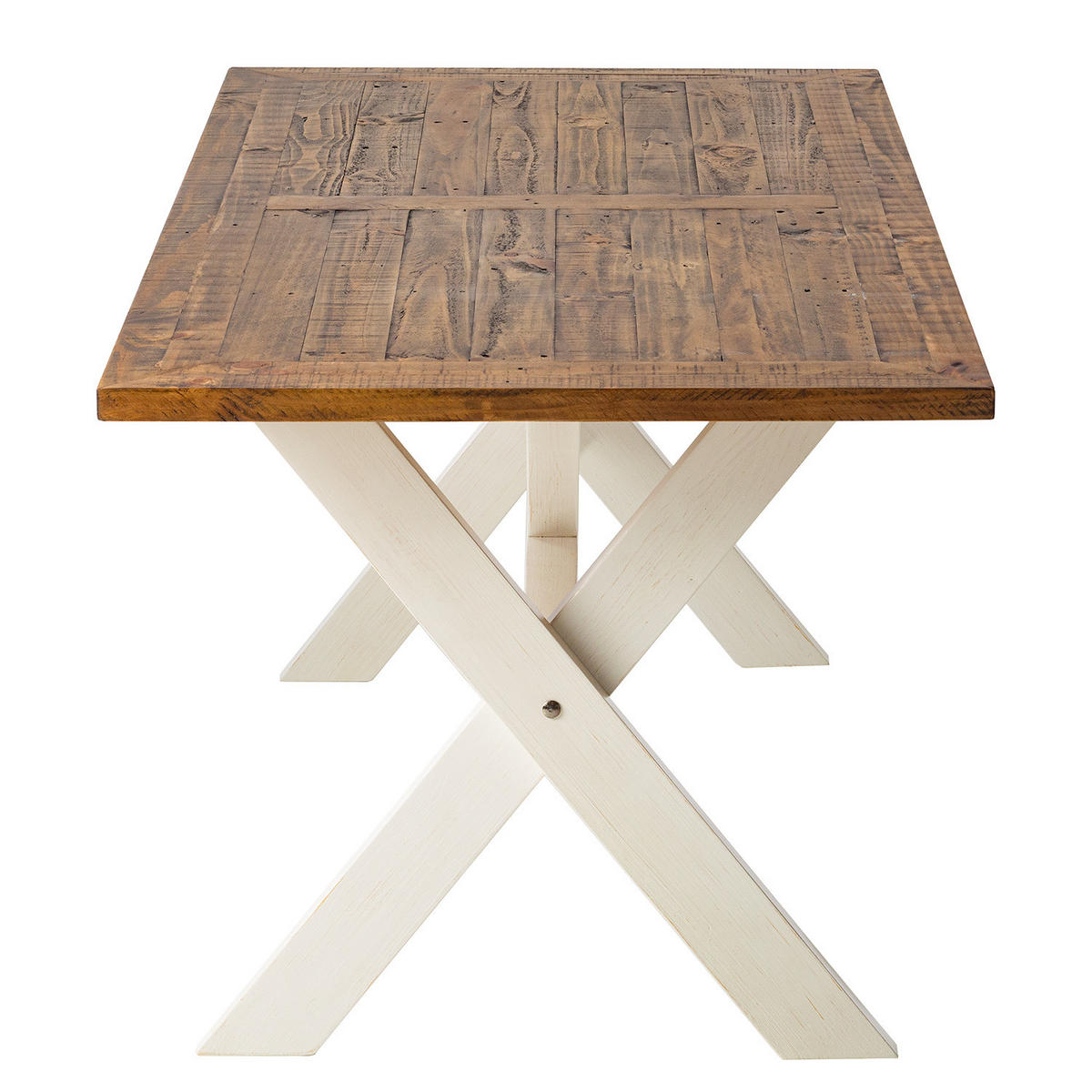 ESSTISCH - Kiefer massiv - Weiß, Holz (90/180/79cm) - home24