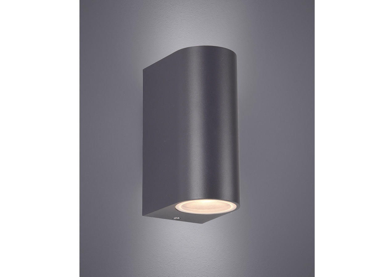 AUSSENWANDLEUCHTE Aluminium Anthrazit, Höhe 15cm - Anthrazit, Metall (7/15/9cm) - meineWunschleuchte