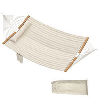 HÄNGEMATTE DE-06760 zweilagig mit Kopfstütze - Creme, Holz/Textil (325/2.5/140cm) - ComfortXL