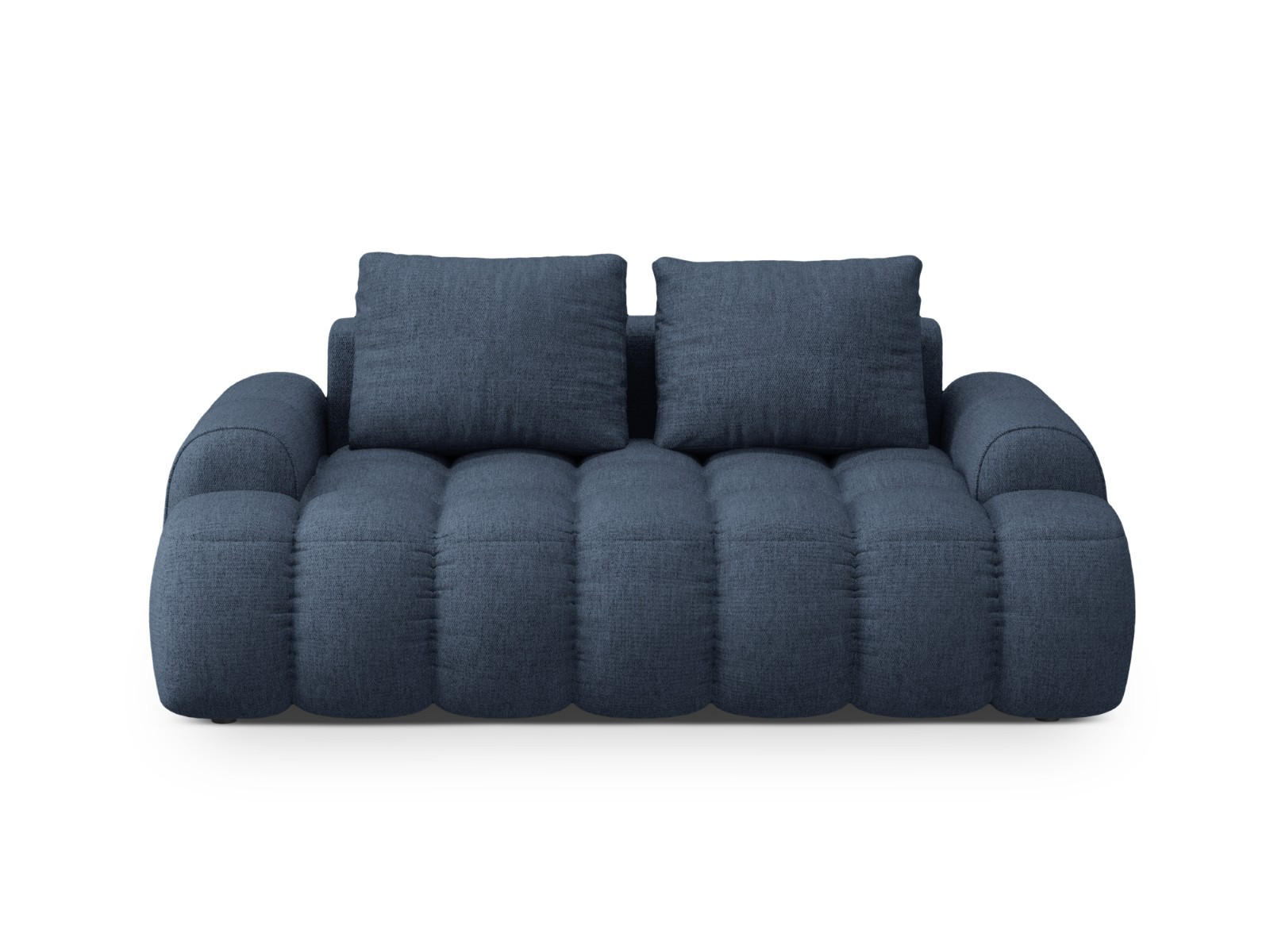 SOFA Linz aus strukturiertem Stoff dunkelblau 2 Sitzplätze - Dunkelblau, Textil (100/84/175cm) - Cosmopolitan Design