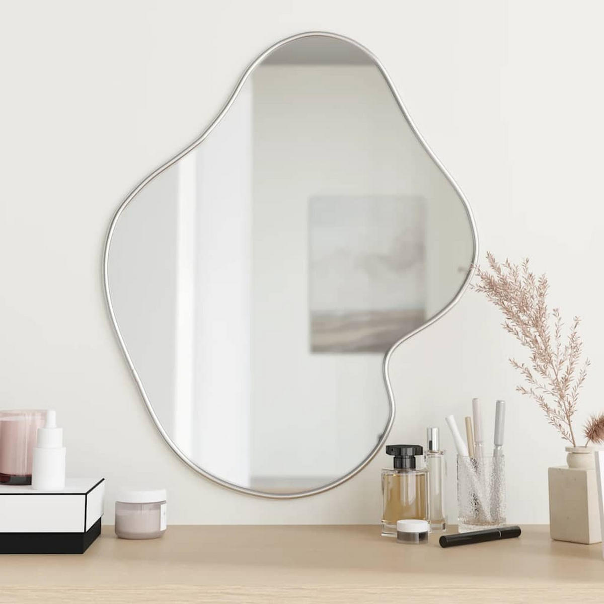 WANDSPIEGEL Silbern 60x50 cm - Silberfarben, Glas (50/60/1cm) - furnicato