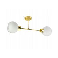 PENDELLEUCHTE GOLDGLAS - Goldfarben/Weiß, Glas/Metall (14/65/25cm) - kiki design