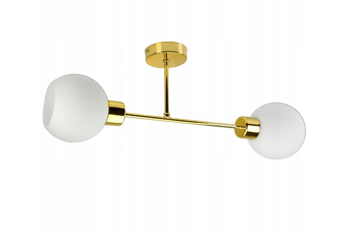 PENDELLEUCHTE GOLDGLAS - Goldfarben/Weiß, Glas/Metall (14/65/25cm) - kiki design