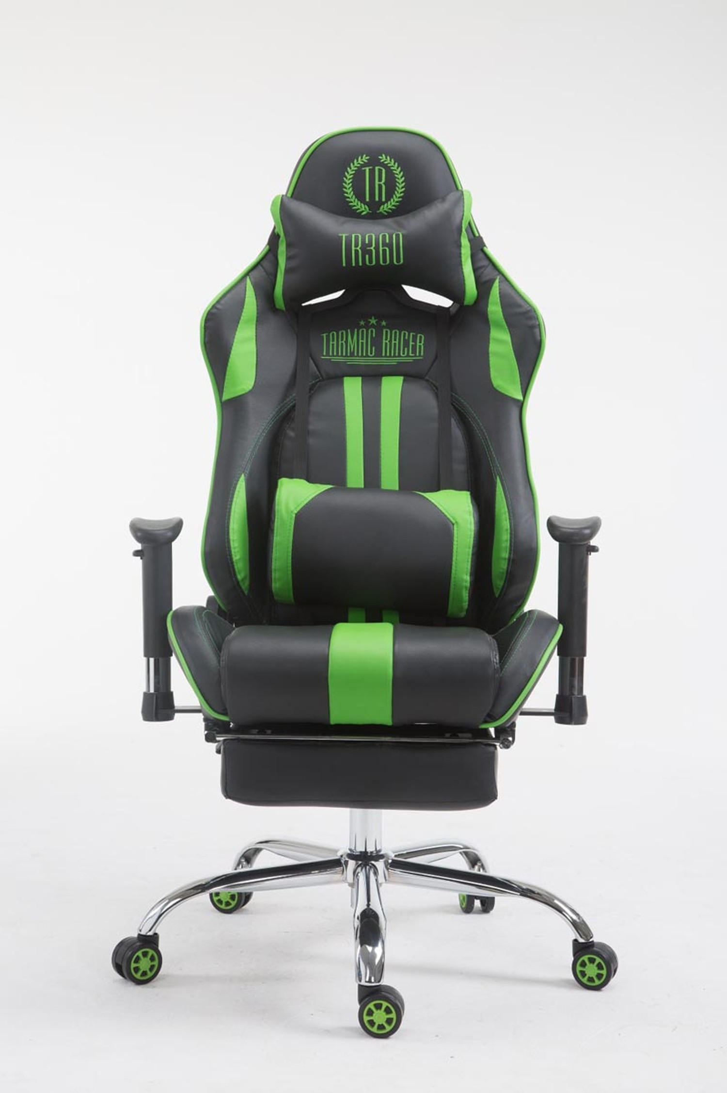 GAMINGSTUHL Limitless-2, Kunstleder mit Fußablage Schwarz/Grün - Grün, Textil/Metall (70/135/58cm) - TPFLiving