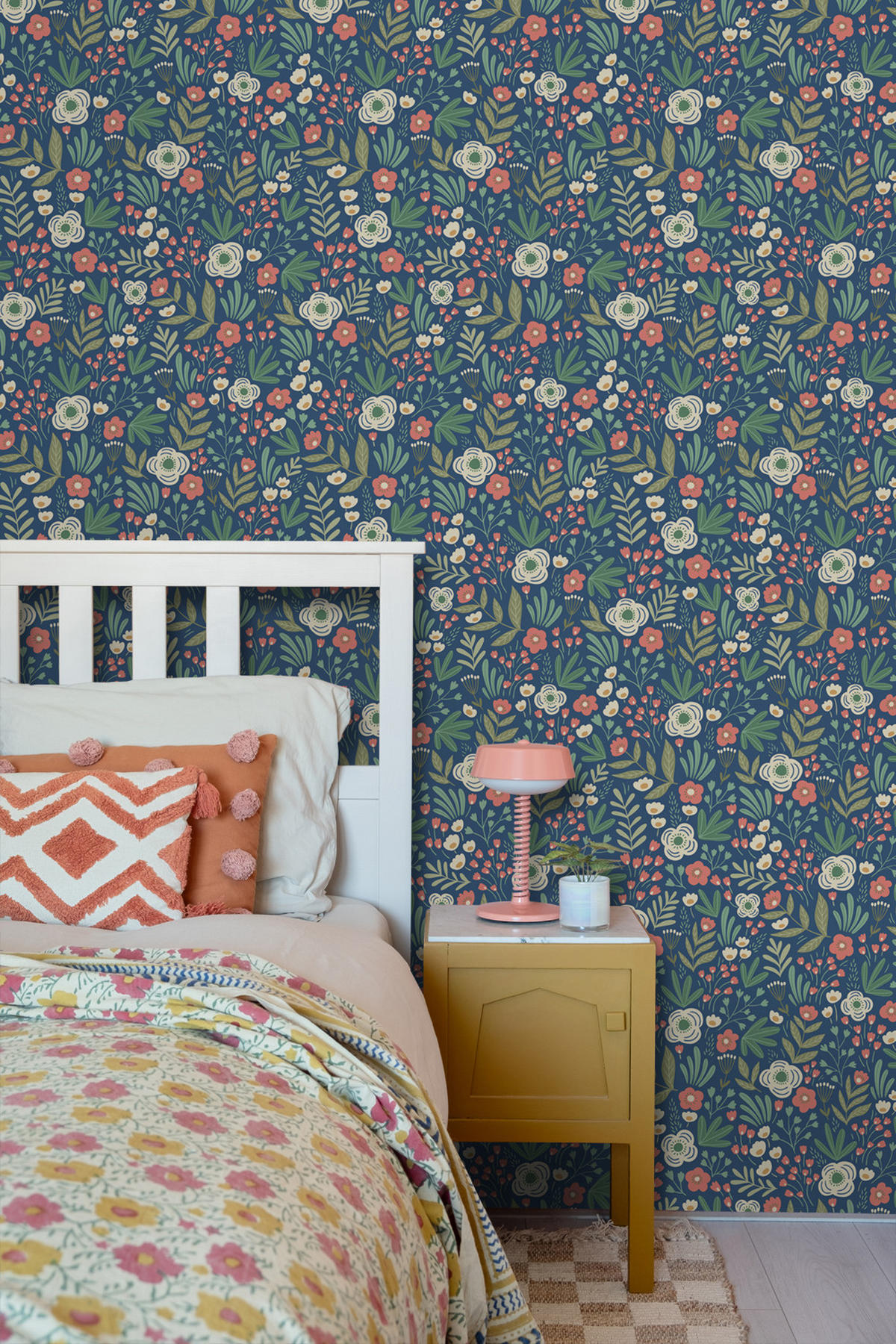 TAPETE Blumen 50 x 900 cm - Blau, Papier (50/900cm) - ESTAhome