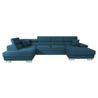 WOHNLANDSCHAFT Cotere Bis Cord, Seite: Links - Blau, Holz/Textil (345/91/202cm) - MIRJAN24