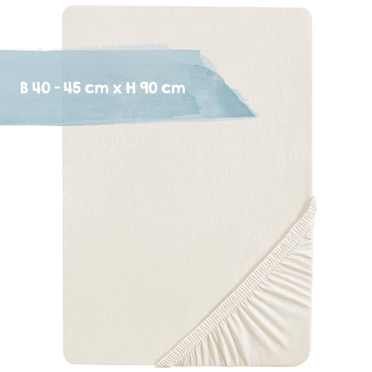 SPANNBETTLAKEN 45 x 90 cm & 40 x 90 cm - Creme, Textil (45/90cm) - Roba